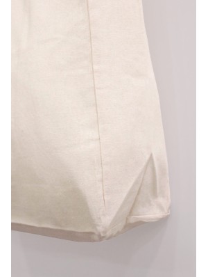 Fair trade cotton bag with 12 cm bottom gusset and long handles 48x36 cm.