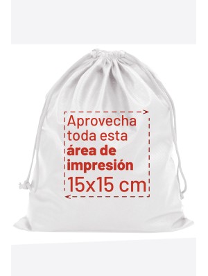 Non-woven double drawstring sack with 15x15 cm print area 25x30 cm.