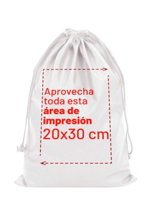 Sac non tissé avec double cordon 22x30 cm de diamètre 30x45 cm.