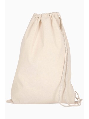 Cotton single drawstring flat backpack 40x54 cm.