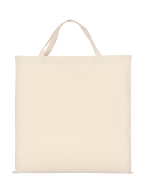 Bolsa cuadrada de algodón con asas cortas 50x50 cm.