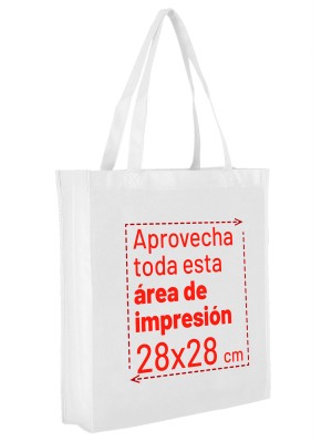 Vertical non-woven bag 38x42+10 cm.