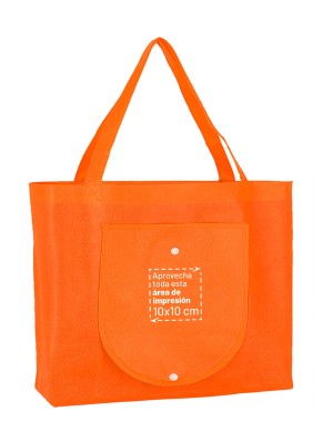 Bolsa plegable de no tejido para la compra. 45x38+10 cm.
