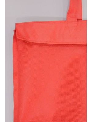 Non-woven bag with bottom gussep, zip closure and pocket 48x36+10 cm.