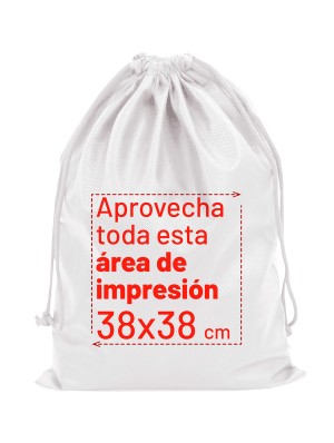 Saco de no tejido con cordón doble 50x75 cm.