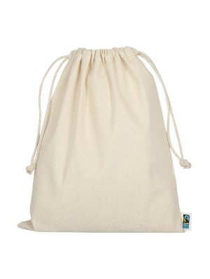 Cotton rucksack with double cords and PET mesh 25x30 cm
