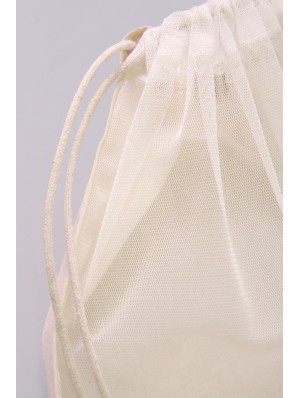 Cotton rucksack with double cords and PET mesh 25x30 cm