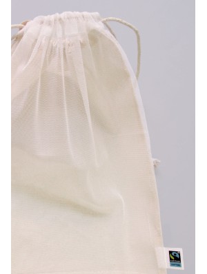 Cotton rucksack with double cords and PET mesh 25x30 cm