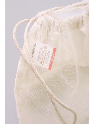 Cotton rucksack with double cords and PET mesh 30x40 cm