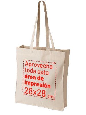 Top cotton bags with long handles and 10 cm base, 38x42 cm