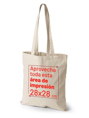 Sacs fourre-tout en coton tote bag de 180gr avec longues poignées 38x42 cm.