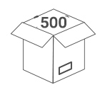 500 unidades pro caja