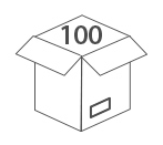 100 unidades por paquete